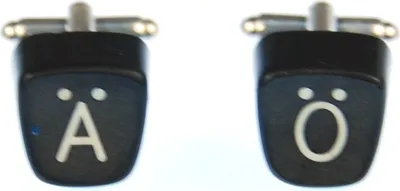 Produktbild von Umlaute Ä Ö Ü Manschettenknöpfe Schreibmaschinentaste Miniblings Buchstaben eckig