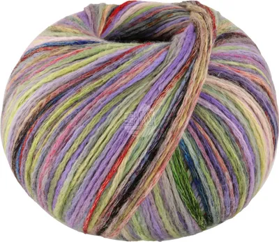 Immagine prodotto di Lana Grossa COTONELLA MULTI 100 g di filato a catena morbida in cotone Pima 270 m colore 106 - viola/arancio/giallo/verde/bianco variegato