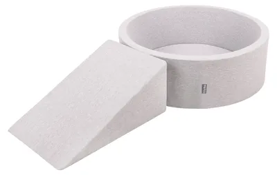 Immagine prodotto di Parco giochi in gommapiuma KiddyMoon con piscina di palline rotonde (200 palline) pozzi di palline per il gioco dei bambini percorsi ad ostacoli in piscina,  eu, grigio chiaro:perla/grigio/trasparente/rosa polvere