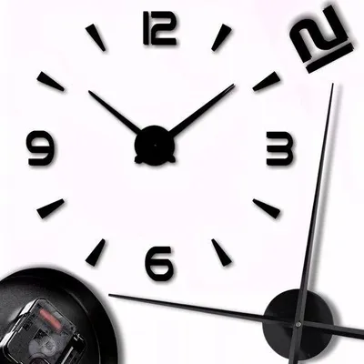 Produktbild von Moderne 3D-Wanduhr für Wohnzimmer, Schlafzimmer und Büro - schallisarm, einfache Montage, verstellbare Größe 70-130 cm