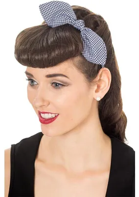 Produktbild von Banned Haarreif - Riley Gingham Blau