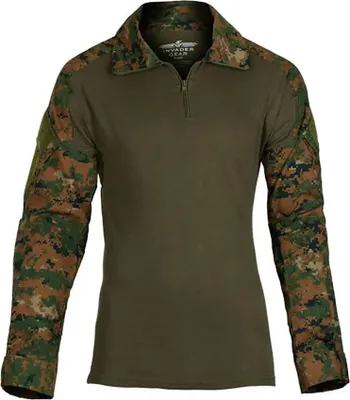 Immagine prodotto di Maglietta a maniche lunghe da combattimento Invadergear, colore verde, taglia L
