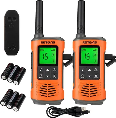 Produktbild von Retevis RT45P PMR Funkgeräte, (IP67 Wasserdicht, 16 Kanäle, VOX, LED-Fackel, SOS-Alarm, Walkie Talkie mit Akku für Erwachsene Jagen, Camping, Schwimmen) 2 Stück