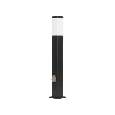 Produktbild von Grafner XL Wegeleuchte mit 2 Steckdosen, Höhe: 80 cm, Aluminium, E27, schwarz anthrazit, Wegleuchte Weglampe Gartenlampe Gartenleuchte Standlampe Außenstandleuchte Pollerleuchte
