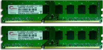 Immagine prodotto di DDR3 8GB PC 1333 CL9 G.Skill KIT (2x4GB) 8GBNT al dettaglio