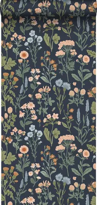Immagine prodotto di Sanders & Sanders carta da parati fiori selvatici blu scuro 50 x 900 cm