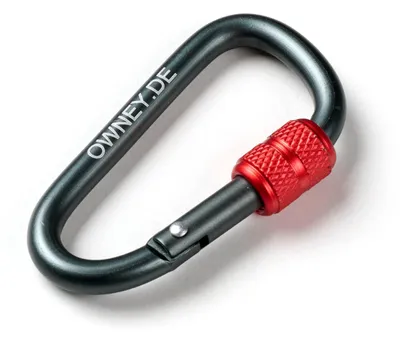 Image de Owney mousqueton a vis noir rouge 6 cm