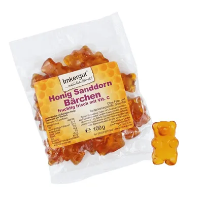 Produktbild von Medové medvídky z rakytníku řešetlákového 100g