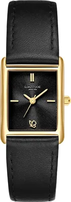 Produktbild von Glanzstücke München Armband-Uhr gelbgold Echtleder schwarz 10130056