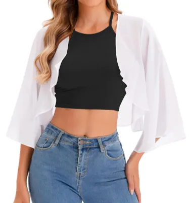 Produktbild von Kurze Damen Bolerojacke aus Chiffon in Einheitsgröße
