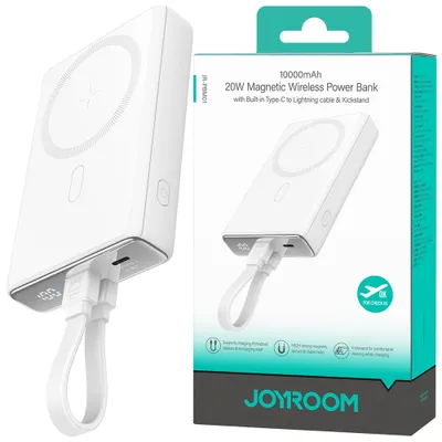 Produktbild von JOYROOM JR-PBM01, 10000 mAh, Lithium Polymer (LiPo), Kabelloses Aufladen, 3,85 V, 20 W, Weiß
