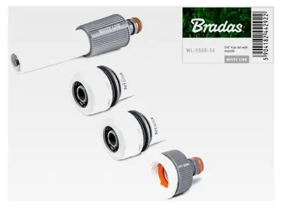 Produktbild von 4-teiliges Set 3/4" Gartenspritze mit Schlauchkupplung