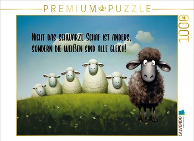 Produktbild von CALVENDO Puzzle Schwarzes Schaf | 1000 Teile Lege-Größe 64x48cm Foto-Puzzle für glückliche Stunden