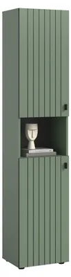 Image de Station armoire de rangement 2 portes, 1 étagère vert poussiéreux.