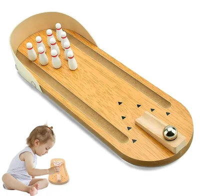 Produktbild von ZHITENG Kegelspiel für Kinder, Mini Desktop Bowling Mit 10 Pins Und Ball