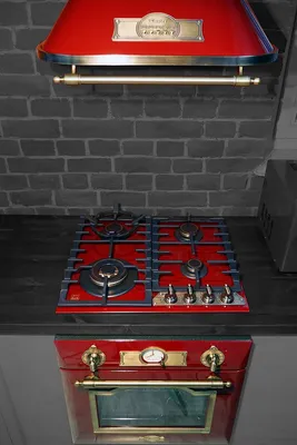 Produktbild von Elektro Einbau Backofen EH 6355 RotEm 67L + Glaskeramik Gas Kochfeld KCG 6335 RotEm 60cm + Wandhaube A 6315 RotEm 910m³/h