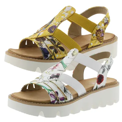 Produktbild von Rieker V7371 Damen Sandalen Sandaletten Plateau Slingback, Größe:42 EU, Farbe:Gelb