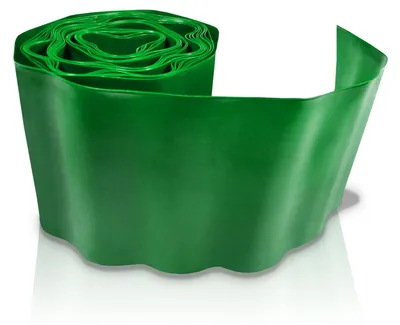 Produktbild von Grüne Rasenkante aus Kunststoff, wetterfest, biegsam, 9 m lang, 10 cm hoch