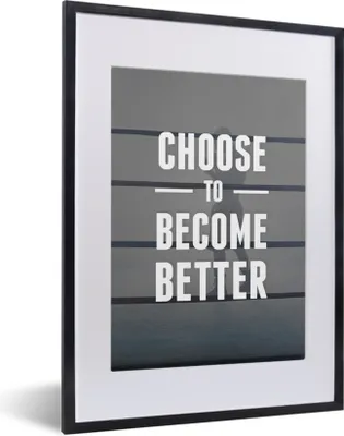 Produktbild von MuchoWow® MuchoWow® Gerahmtes Poster Entscheide dich, besser zu werden' - Zitate - Sport - Sprichwörter 30x40 cm - Poster mit zchwarzem Bilderrahmen - Wandposter Schlafzimmer