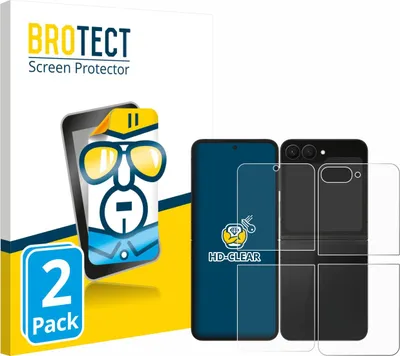 Produktbild von 2x Für Samsung Galaxy Z Flip 7 FE (Display+Rückseite) Schutzfolie BROTECT Displayschutz Display Schutz Folie Klar Transparent