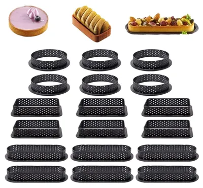 Image de Omgoods - 18 moules à gâteau perforés pour la pâtisserie maison