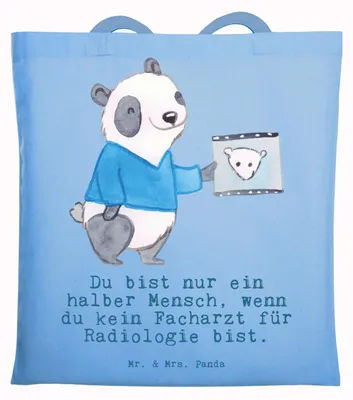 Produktbild von Mr. & Mrs. Panda Stoffbeutel Facharzt für Radiologie Herz - Sky Blue - Geschenk, Schultasche, Laptoptasche, Tote Bag, Jutebeutel, Tasche