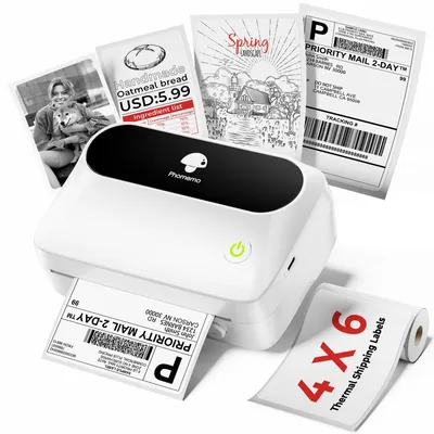 Produktbild von Thermodrucker Etikettendrucker Versandetiketten - 4 x 6 Zoll - Bluetooth und USB - Schwarz