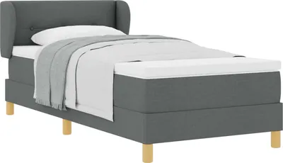 Obrázek produktu pro vidaXL Postel se skříňovou pružinou a čelem tmavě šedá 90 x 190 cm látka