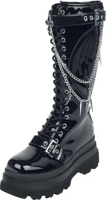 Produktbild von Gothicana by EMP Damen schwarze Stiefel mit Plateau und Schnürung EU39