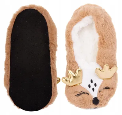 Immagine prodotto di Pantofole da donna beige - Pantofole da donna taglie 35-38 - Pantofole con renne - Pantofole calde - Pantofole comode