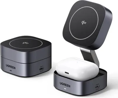 Zdjęcie produktu dla Stacja ładująca 2w1 UGREEN, MagSafe, 15W, Ładowarka bezprzewodowa iPhone
