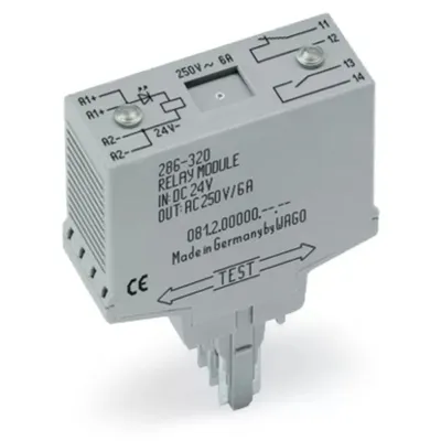 Produktbild von WAGO Relaismodul;Eingangsnennspannung DC 24 V;1 Schließer und 1 Öffner;grau 286-320