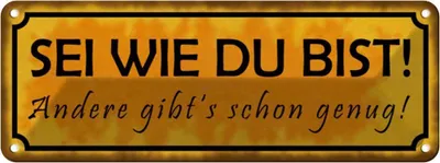 Produktbild von vianmo Blechschild 10x27 cm Sei wie du bist andere genug Dekoration Spruch Zitat