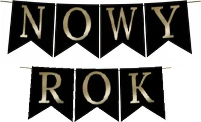 Obrázek produktu pro Banner NEW YEAR černý a zlatý 1 sada