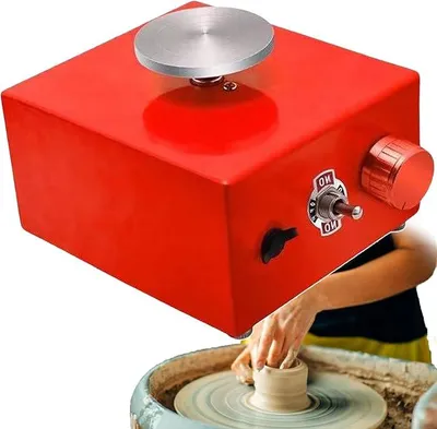 Imagen del producto de Plato giratorio para alfarería, velocidad de rotación de 0 a 2000 RPM (rojo)