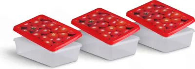 Zdjęcie produktu dla Pojemnik do przechowywania żywności 1,25 l (opakowanie 3 szt.), pojemnik do przechowywania owoców, warzyw lub przekąsek, pojemnik do przygotowywania posiłków, pojemnik na lunch
