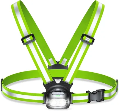 Productafbeelding van Hardloopverlichting voor hardlopers, 500LM 1800mAh oplaadbare hardlooplamp met 7 standen en 45° verstelbare lichtbundel, IPX4 waterdicht