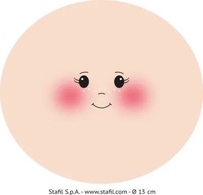 Produktbild von stafil Gesicht auf Trikotstoff Stefy Applikation 3 Stück