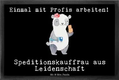 Produktbild von Mr. & Mrs. Panda Schmutzmatte Speditionskauffrau Leidenschaft 40 x 60 cm - Schwarz - Geschenk, Bodenvorleger, abstreifer, bodenmatte, fußmatte, Fußabstreifer