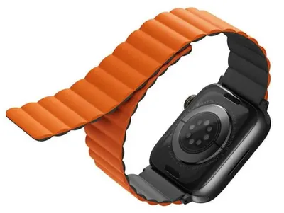 Obrázek produktu pro Magnetický řemínek Uniq Revix pro Apple Watch 42, 44, 45, 49 mm - černý a oranžový
