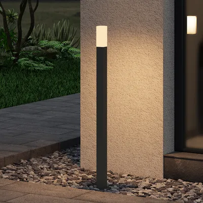 Produktbild von doporro Außenleuchte Wegeleuchten Außen, 3W LED Stehleuchte, 3000K Aussenleuchte Stehlampe, Außenpollerleuchte 80.6CM IP65 Sandgrau dunkel Lumina
