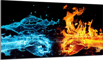 Obrázek produktu pro Krycí deska sporáku 90x52 Skleněný kryt varné desky splashback skleněná deska deco deska na krájení, voda oheň