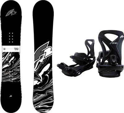 Produktbild von F2 Set Snowboard Blackdeck Schwarz 147cm + Sonic Pro Bindung M