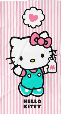 Produktbild von Hello Kitty Handtuch rosa/Weiß 70 x 140 cm