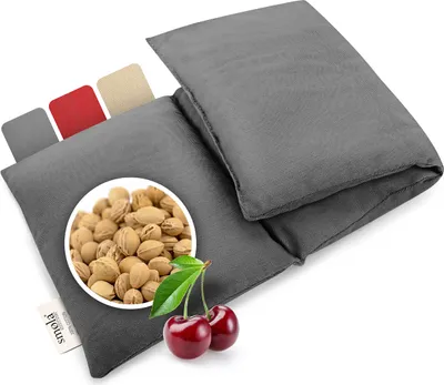 Produktbild von smøla Kirschkernkissen groß für Mikrowelle 47x19cm - Körnerkissen Rücken Nacken Schulter I Nierenwärmer Wärmekissen & Kältekissen I Natürliche Wärmflasche, Edelgrau
