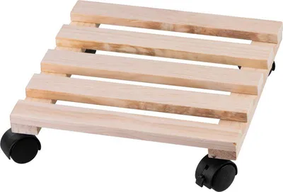 Image de Support Strend Pro, 30x30x7 cm, pour pot de fleurs, sur roulettes, mobile, max. 50 kg, bois