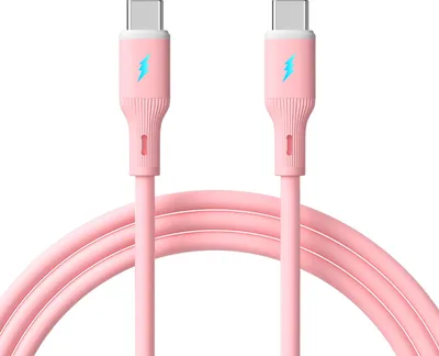 Zdjęcie produktu dla Kabel USB type C / USB type C 1m AK-USB-66 60W silikonowy różowy