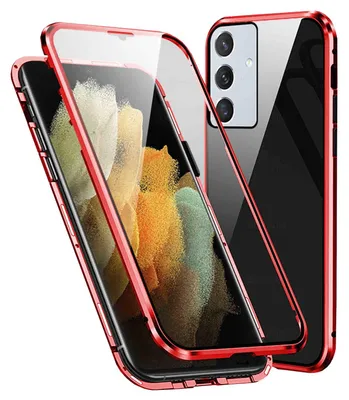Produktbild von Für Samsung Galaxy S24 FE Handy Tasche 360 Magnet Glas Bumper Metall Hülle Etuis Case Cover