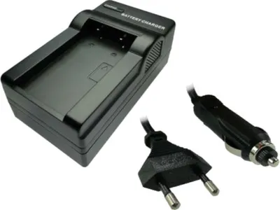 Produktbild von Trade-Shop LED Ladegerät Ladestation inkl. Kfz-Ladekabel kompatibel mit Canon NB-12L / NB-13L Digitalkamera-Akku