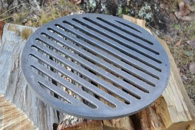 Image de SEZAM - Grille de poêle ∅31 cm Fonte Grille de cheminée Ronde Cendrier Poêle à bois Grille de plaque Grille de poêle Cheminée